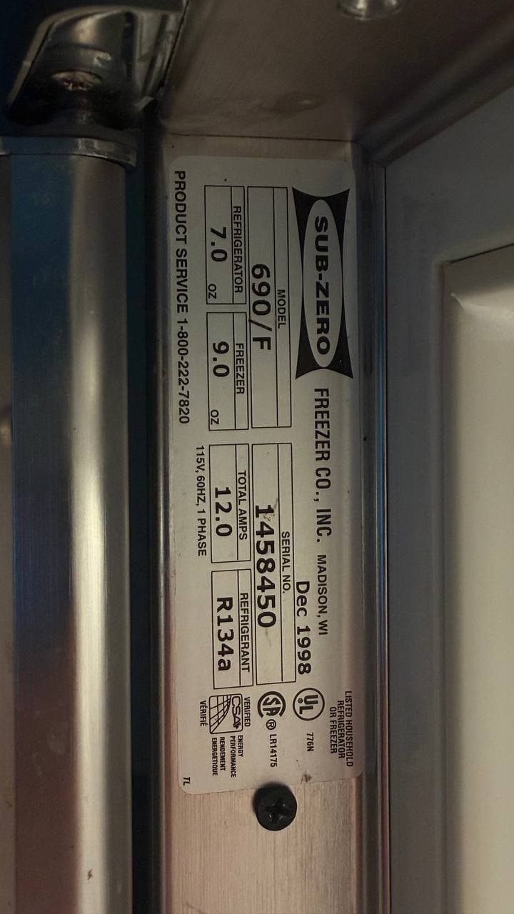 Emergency Sub-Zero 690/F Refrigerator Repair – Marco Island, FL 34113 — repair photo